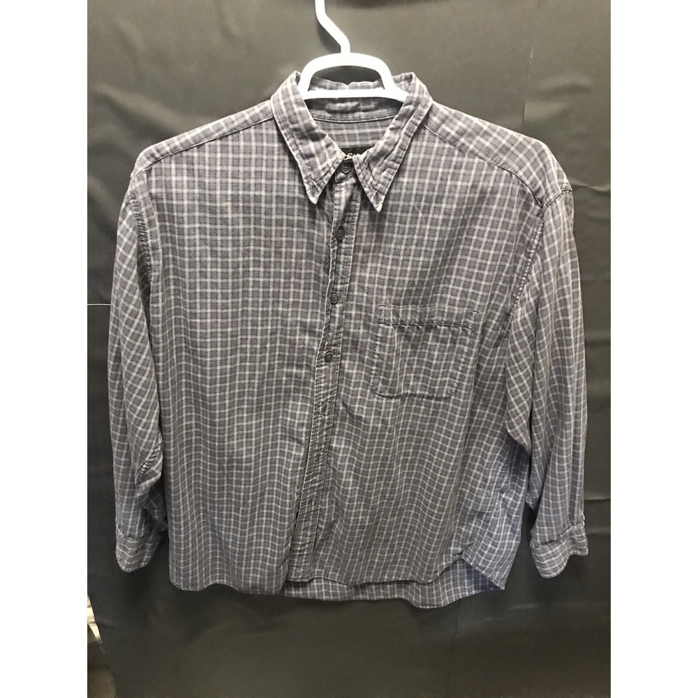 Eddie Bauer Men's XL Classic Fit  Button Long Sleeve Shirt Blue Checkered